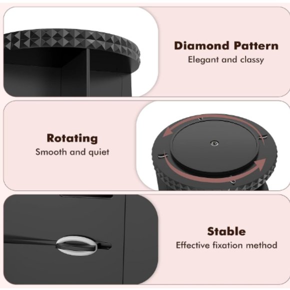 2 Tiers - 360° Turntable Makeup Organizer - Lazy Susan Cosmetics Storage - Picture 4 of 9